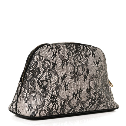 Dolce & Gabbana Dauphine Lace Print Cosmetic Pouch Black 3 of 9