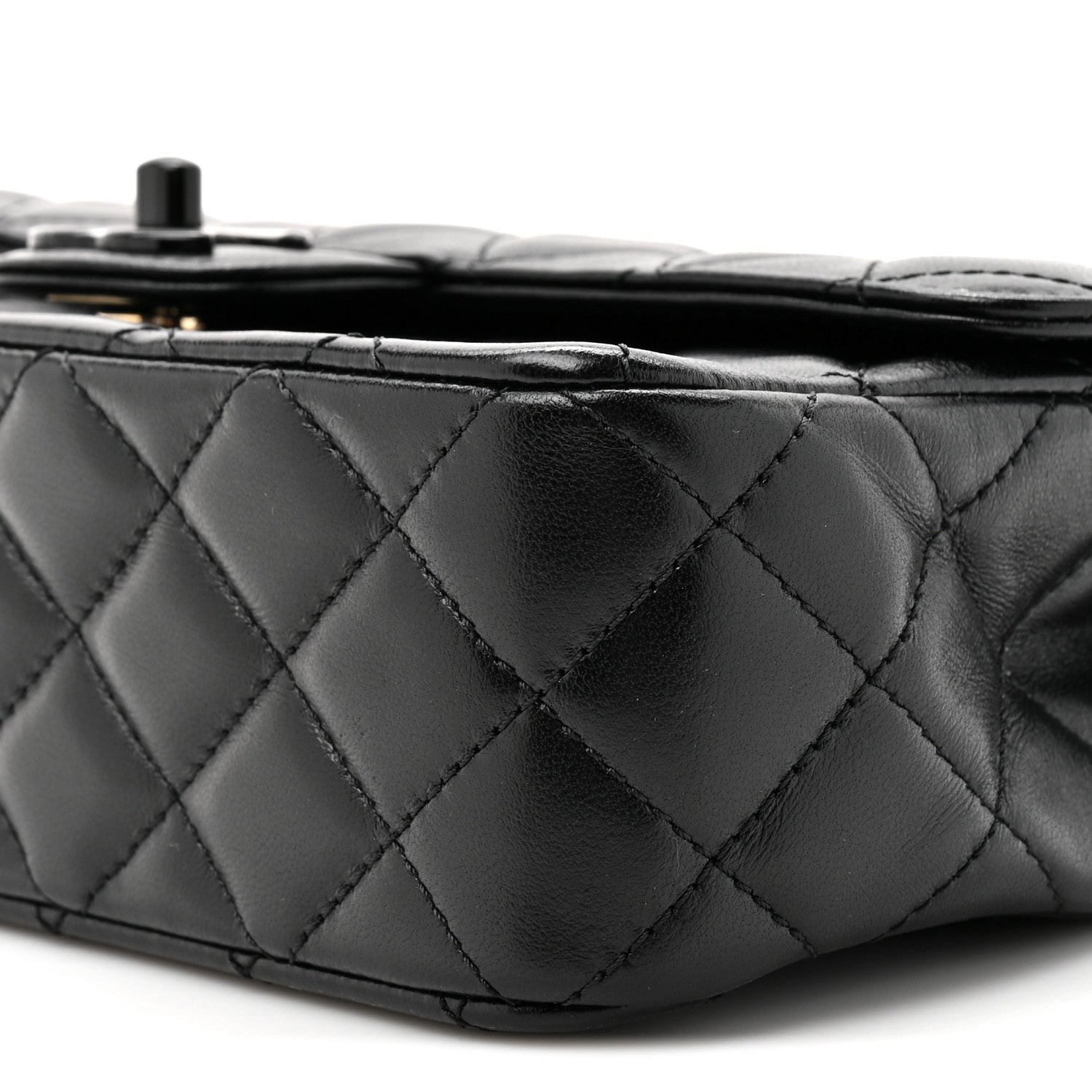 Chanel Lambskin Quilted Small Single Flap Top Handle Bag So Black 9 of 10