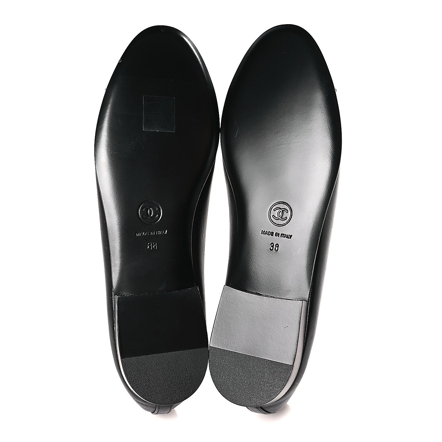 Chanel Lambskin Patent Cap Toe Ballerina Flats 38 Black 5 of 9