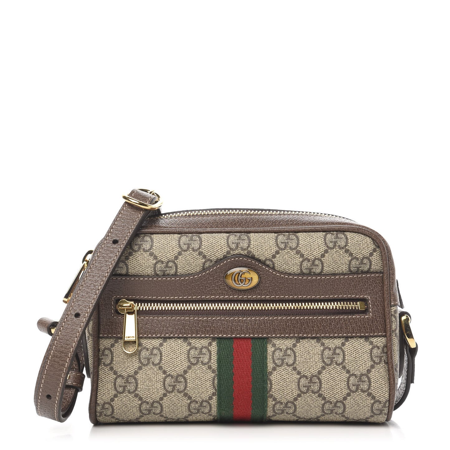 GG Supreme Monogram Web Mini Ophidia Shoulder Bag Brown