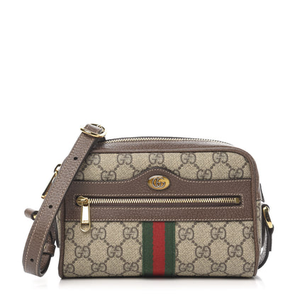 Gucci GG Supreme Monogram Web Mini Ophidia Shoulder Bag Brown 1 of 10