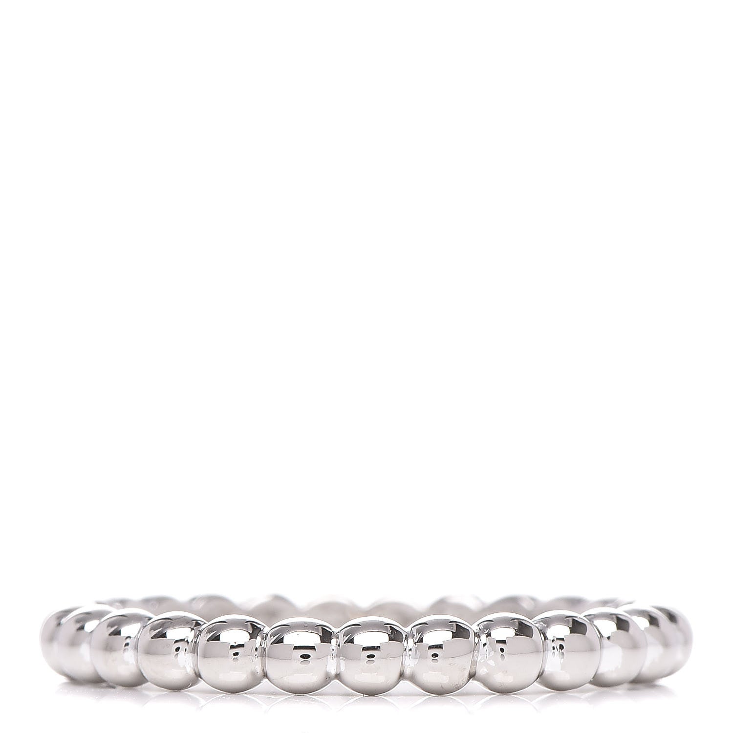 Van Cleef & Arpels 18K White Gold Medium Perlee Ring 59 8.75 1 of 5