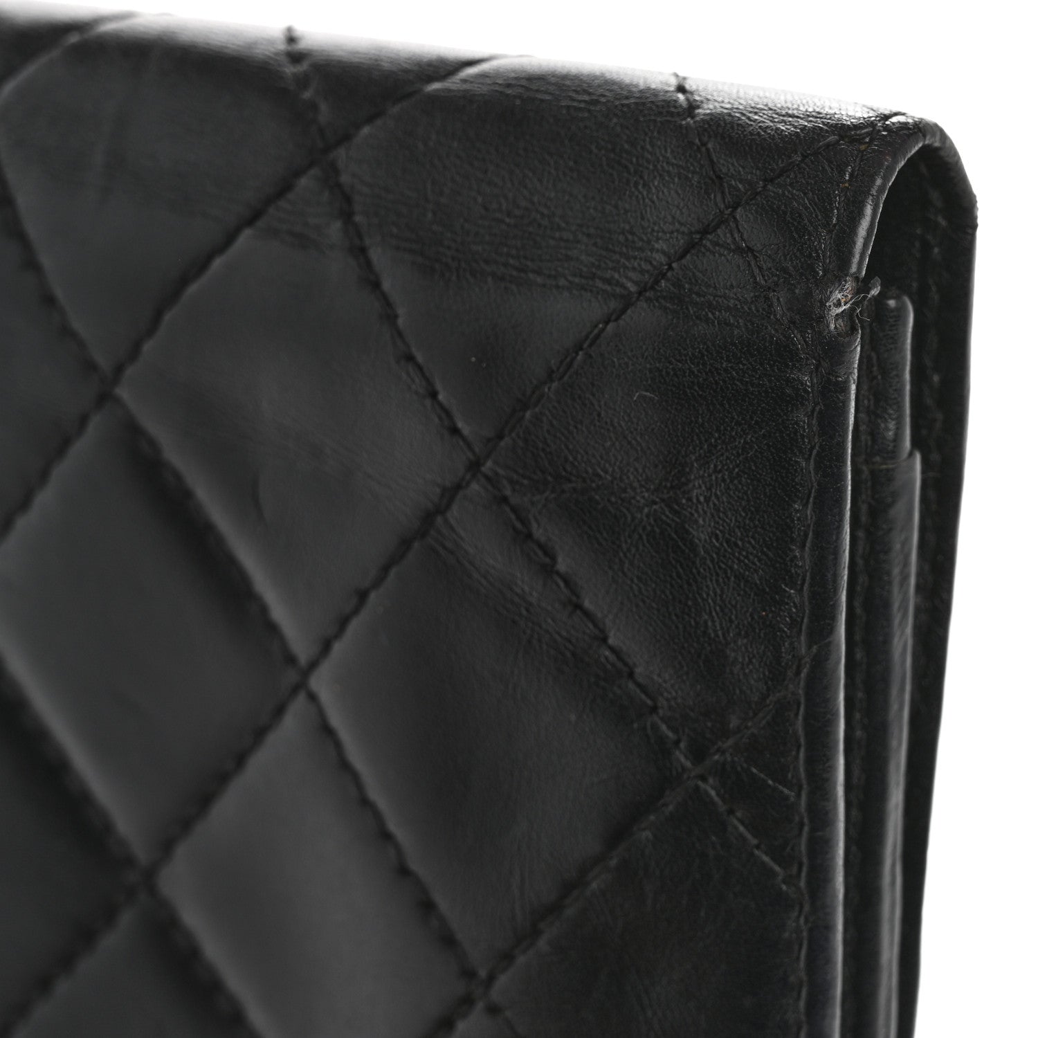 Chanel Calfskin Quilted Cambon Flap Wallet Black White 9 of 13