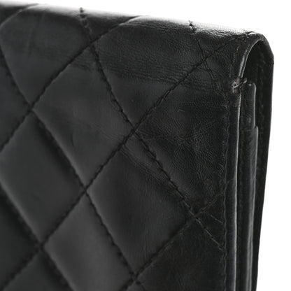 Chanel Calfskin Quilted Cambon Flap Wallet Black White 9 of 13