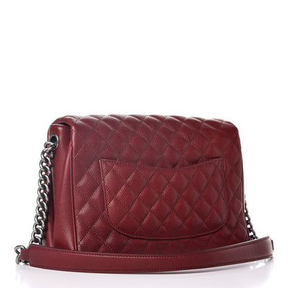 Chanel Caviar Quilted Medium Rock In Rome Single Flap Burgundy 3 of 9