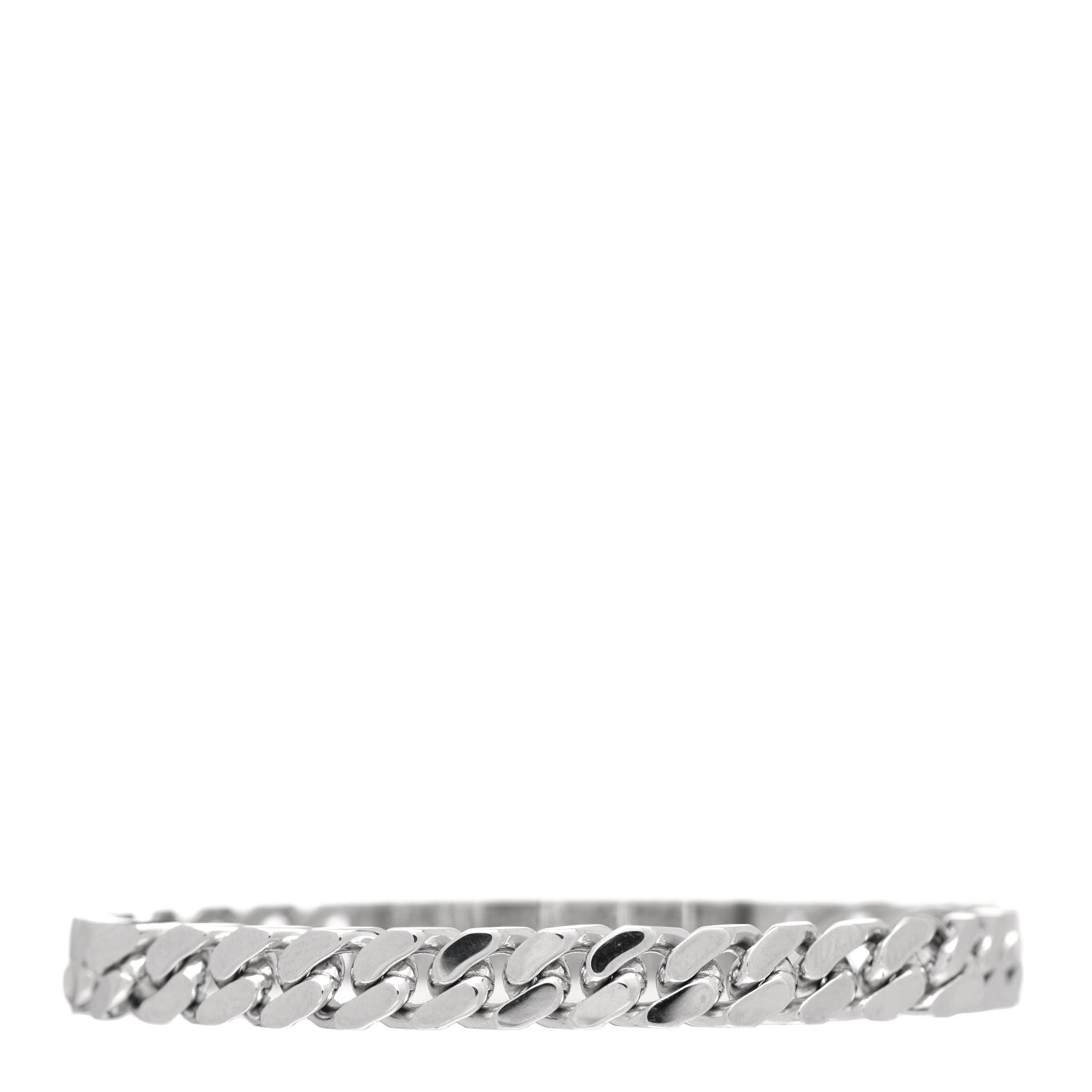 Hermes 18K White Gold Diamond TPM Kelly Gourmette Bracelet SH 3 of 5