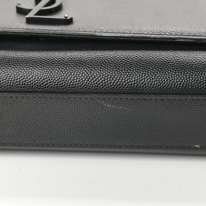 Saint Laurent Grain De Poudre Medium Classic Monogram Kate Satchel Black 15 of 18