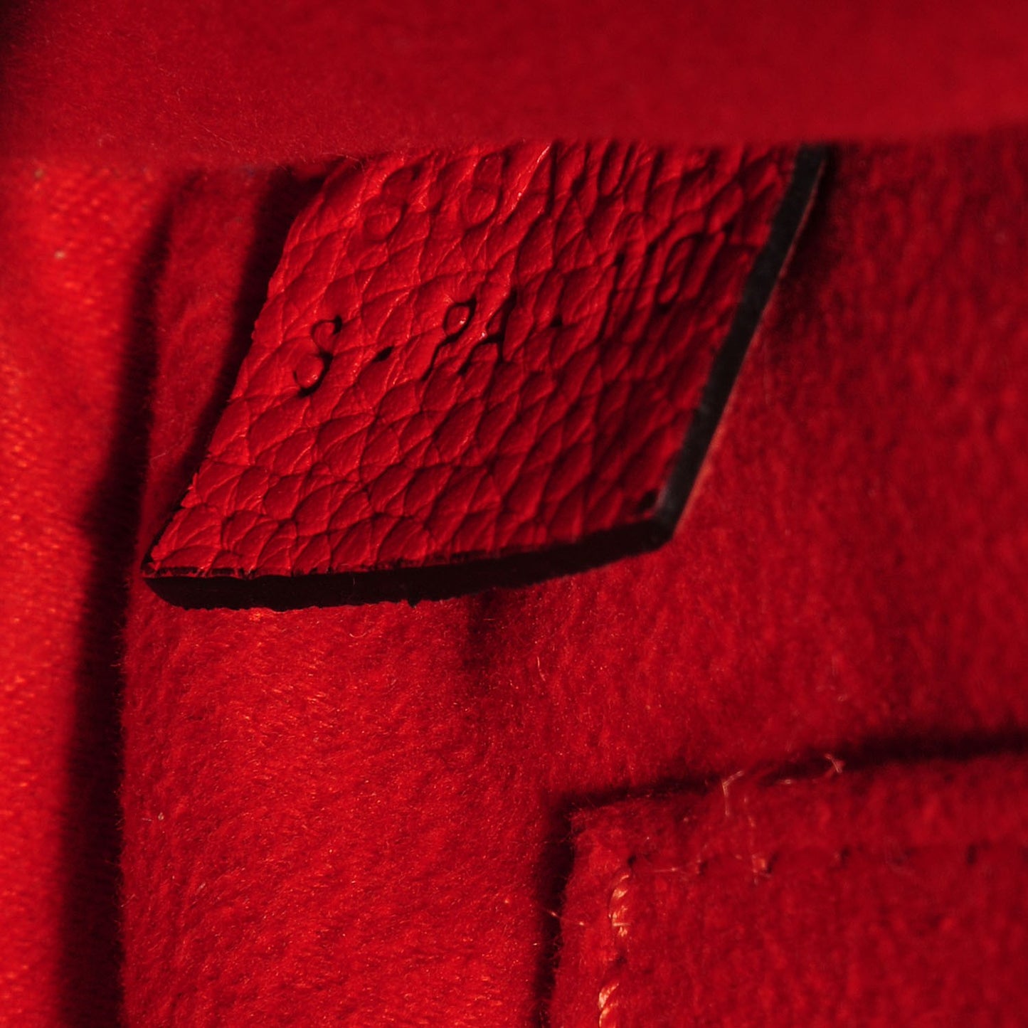 Drummed Calfskin Nano Luggage Vermillion