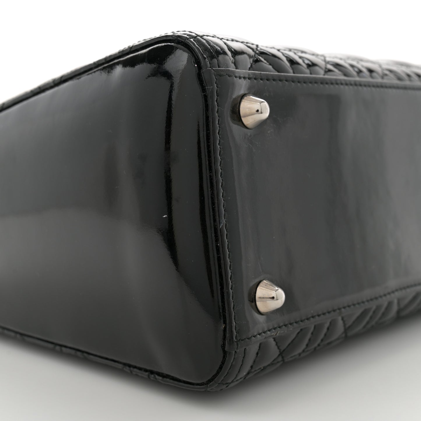 Patent Cannage Large Lady Dior Black