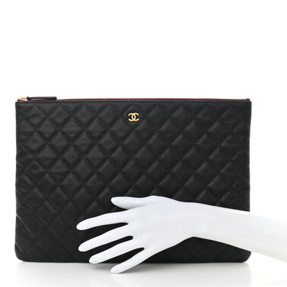Chanel Caviar Quilted Large Cosmetic Case Black 2 of 7