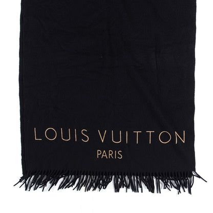 Louis Vuitton Cashmere Logo Scarf Black 2 of 3
