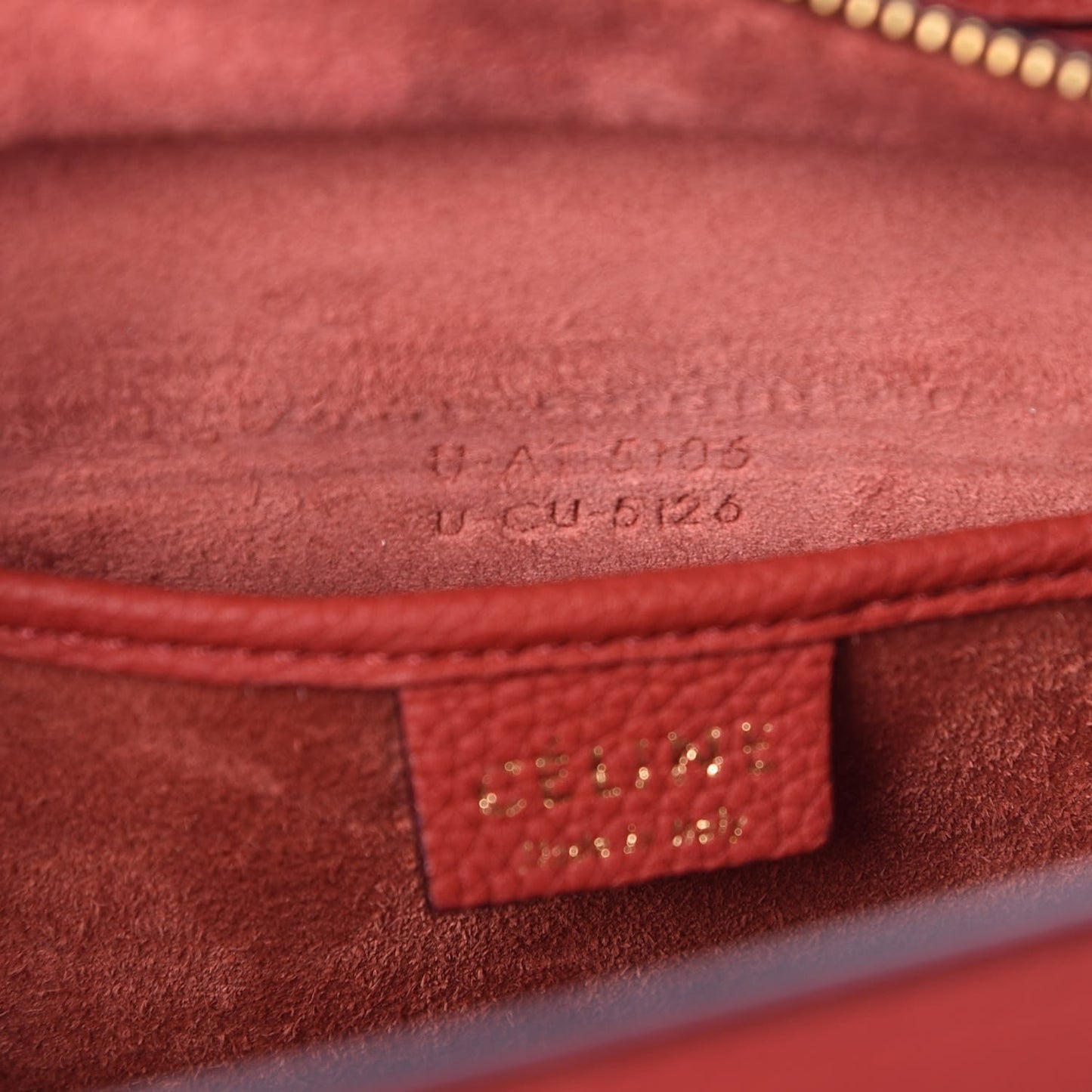Drummed Calfskin Nano Luggage Coquelicot