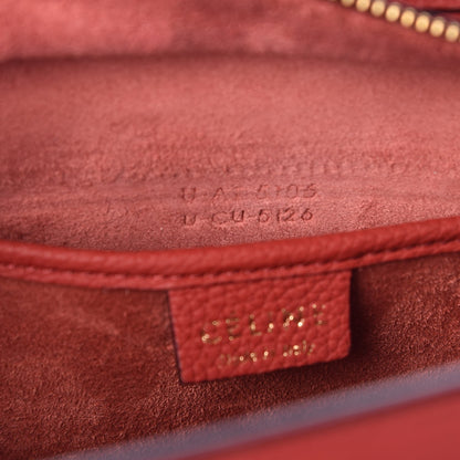 Celine Drummed Calfskin Nano Luggage Coquelicot 7 of 16