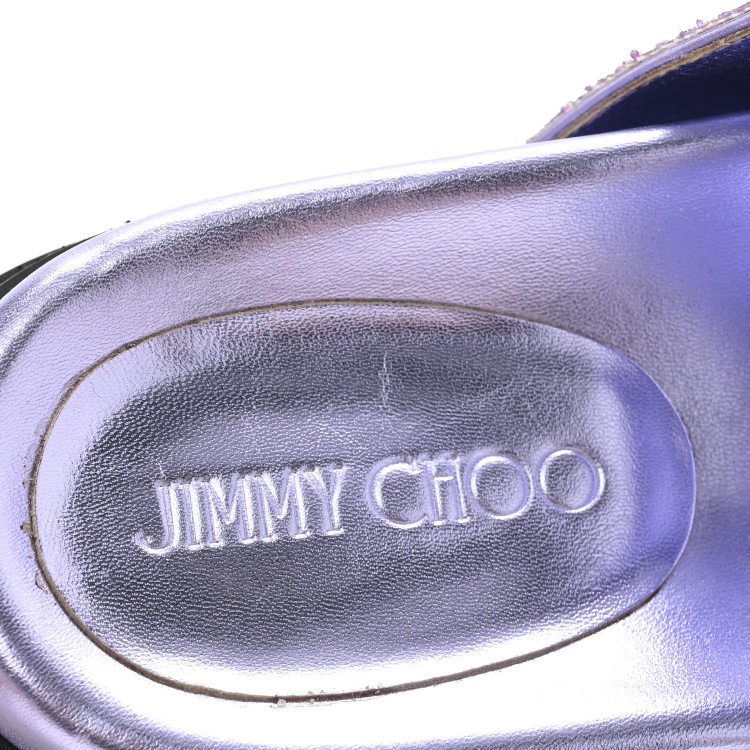 Jimmy Choo Glitter Crystal Embellished Marga Slide Sandals 39 Purple 8 of 9