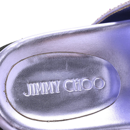 Jimmy Choo Glitter Crystal Embellished Marga Slide Sandals 39 Purple 8 of 9