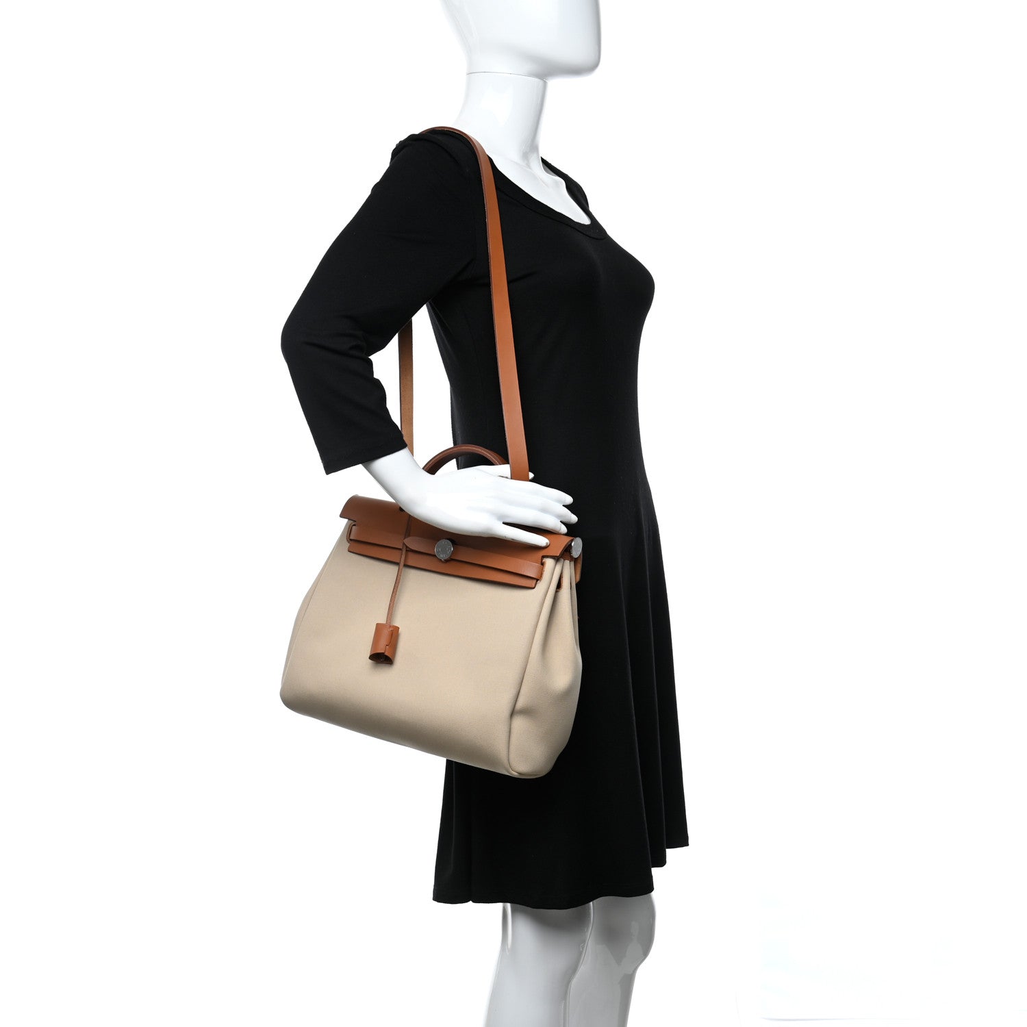 Hermes Vache Hunter Toile Herbag Zip 31 PM Trench Gold 2 of 9