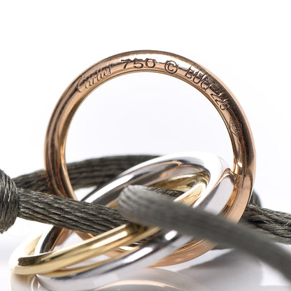 Cartier 18K White Yellow Pink Gold Diamond Trinity Cord Bracelet Green 4 of 4
