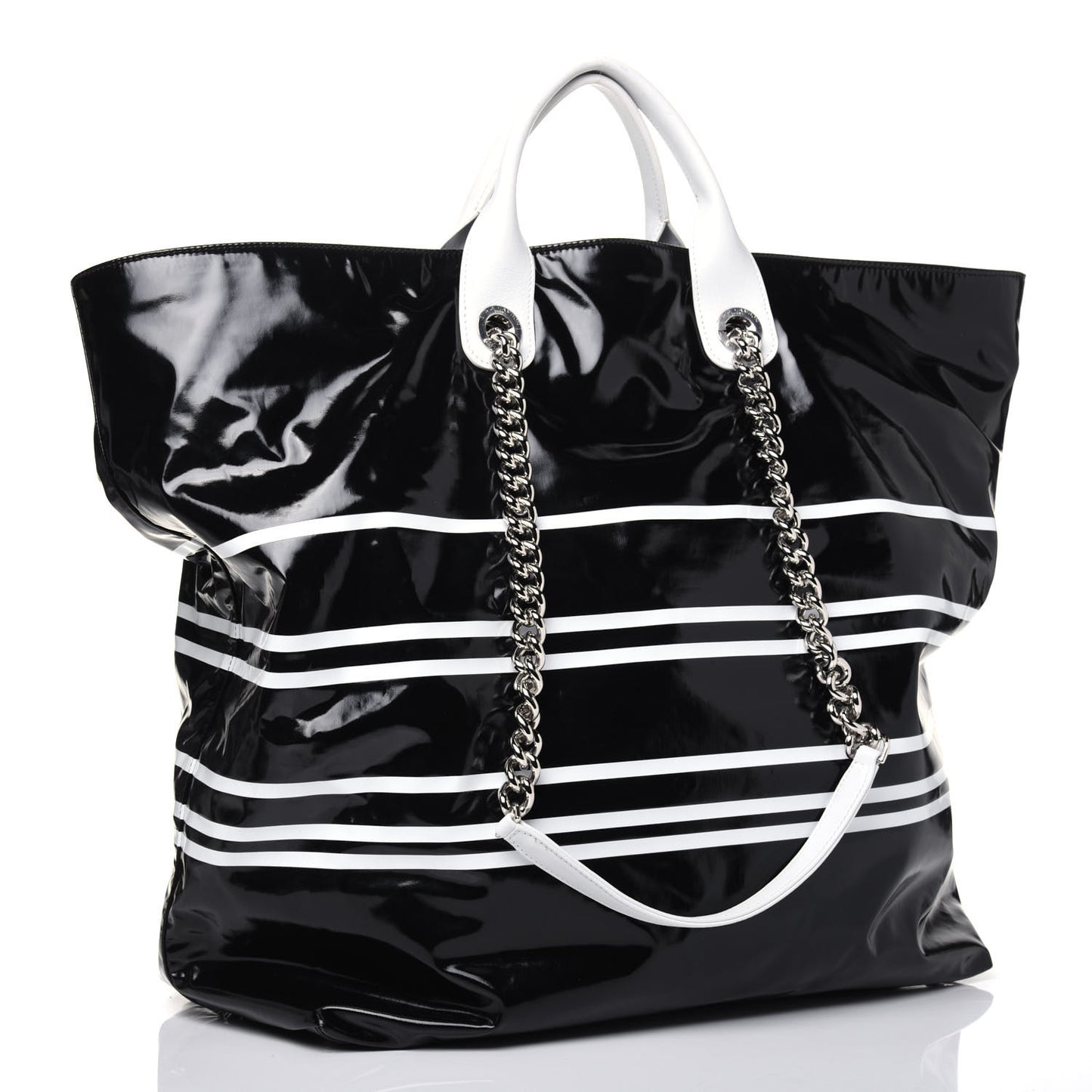 Vinyl Large La Pausa Bay Shopping Bag Black