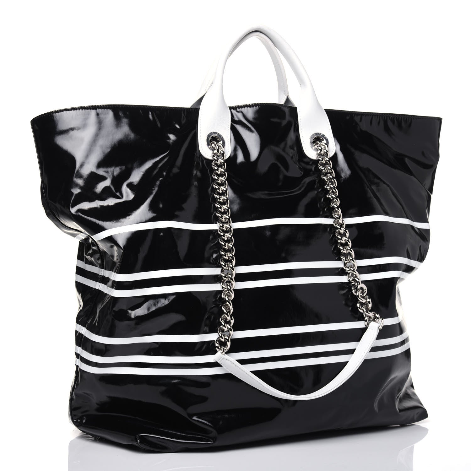 Chanel Vinyl Large La Pausa Bay Shopping Bag Black 4 of 25