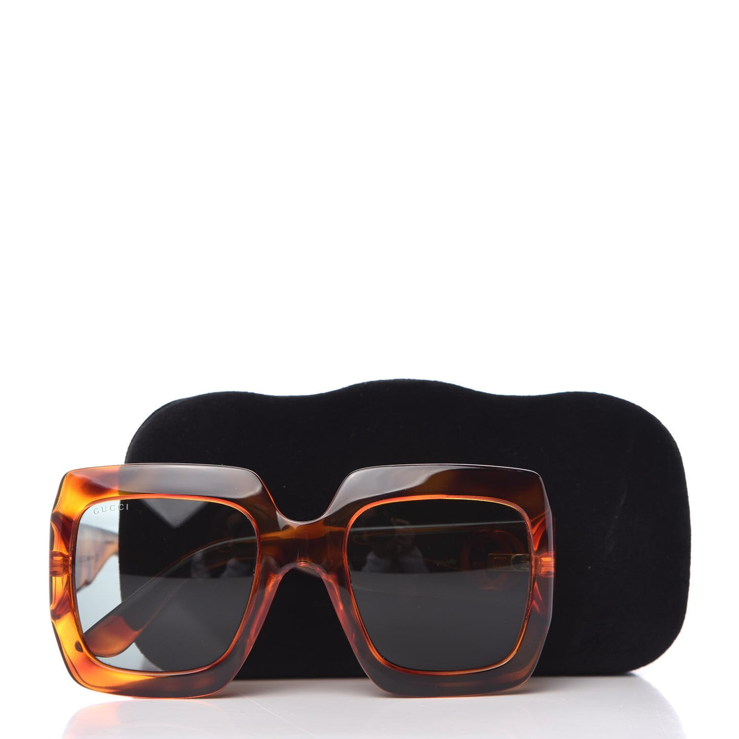 Acetate Square Frame Sunglasses GG 0053S Havana