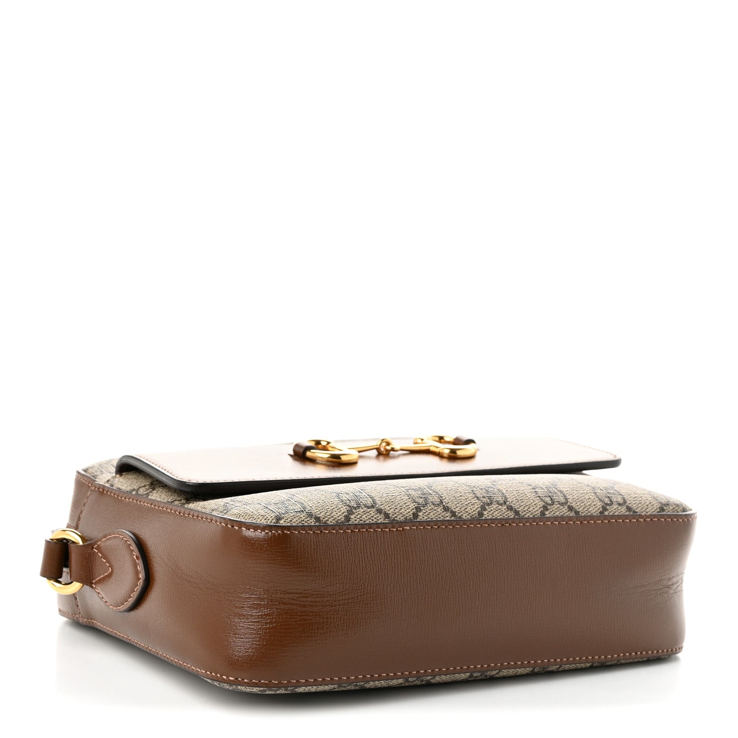 Gucci GG Supreme Monogram Small Horsebit 1955 Shoulder Bag Beige Brown Sugar 4 of 10