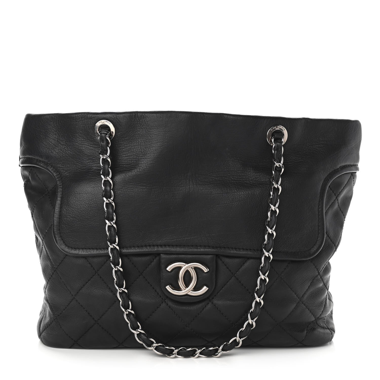Chanel Calfskin Large Front Flap Tote Black 1 of 14