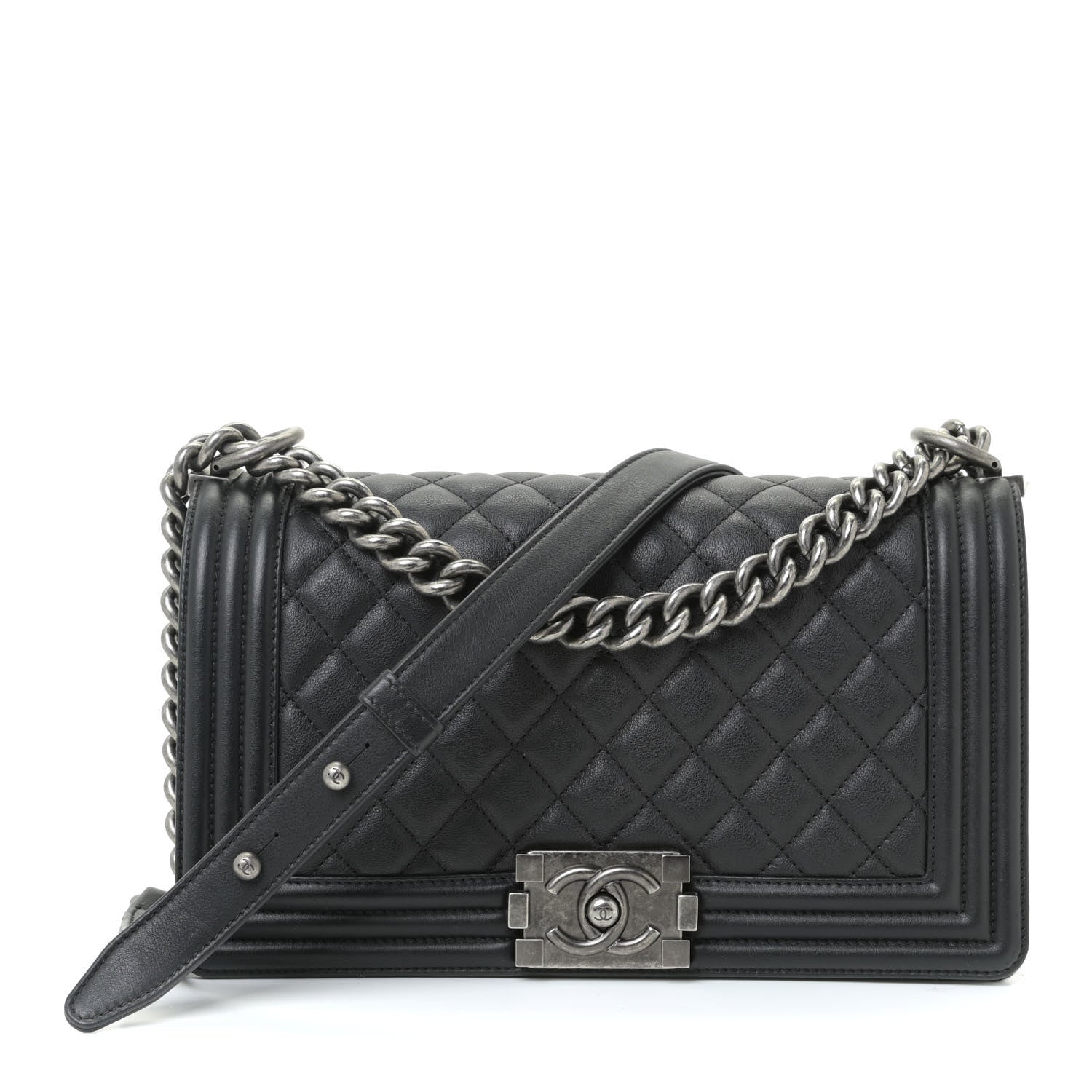 Chanel Calfskin Quilted Medium Boy Flap Black 1 of 18