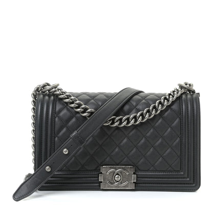 Chanel Calfskin Quilted Medium Boy Flap Black 1 of 18
