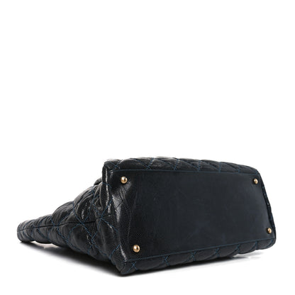 Chanel Glazed Caviar Coco Pleats Totes Navy 4 of 10
