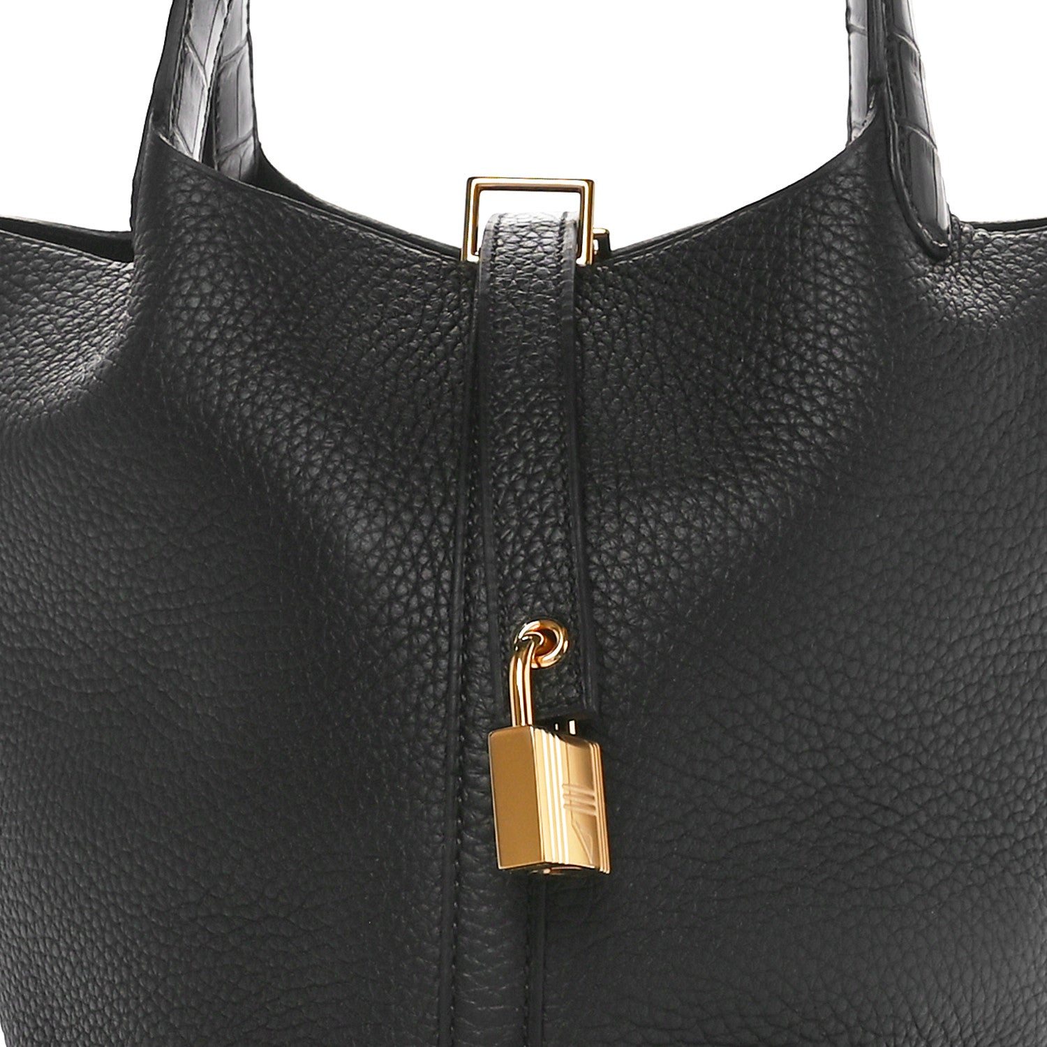 Hermes Taurillon Clemence Matte Alligator Picotin Lock Touch 18 PM Black 8 of 10