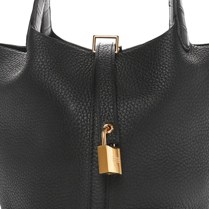 Hermes Taurillon Clemence Matte Alligator Picotin Lock Touch 18 PM Black 8 of 10