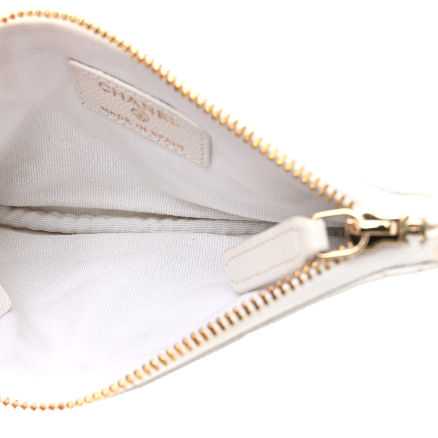 Chanel Caviar Quilted Small Pouch White 5 of 7