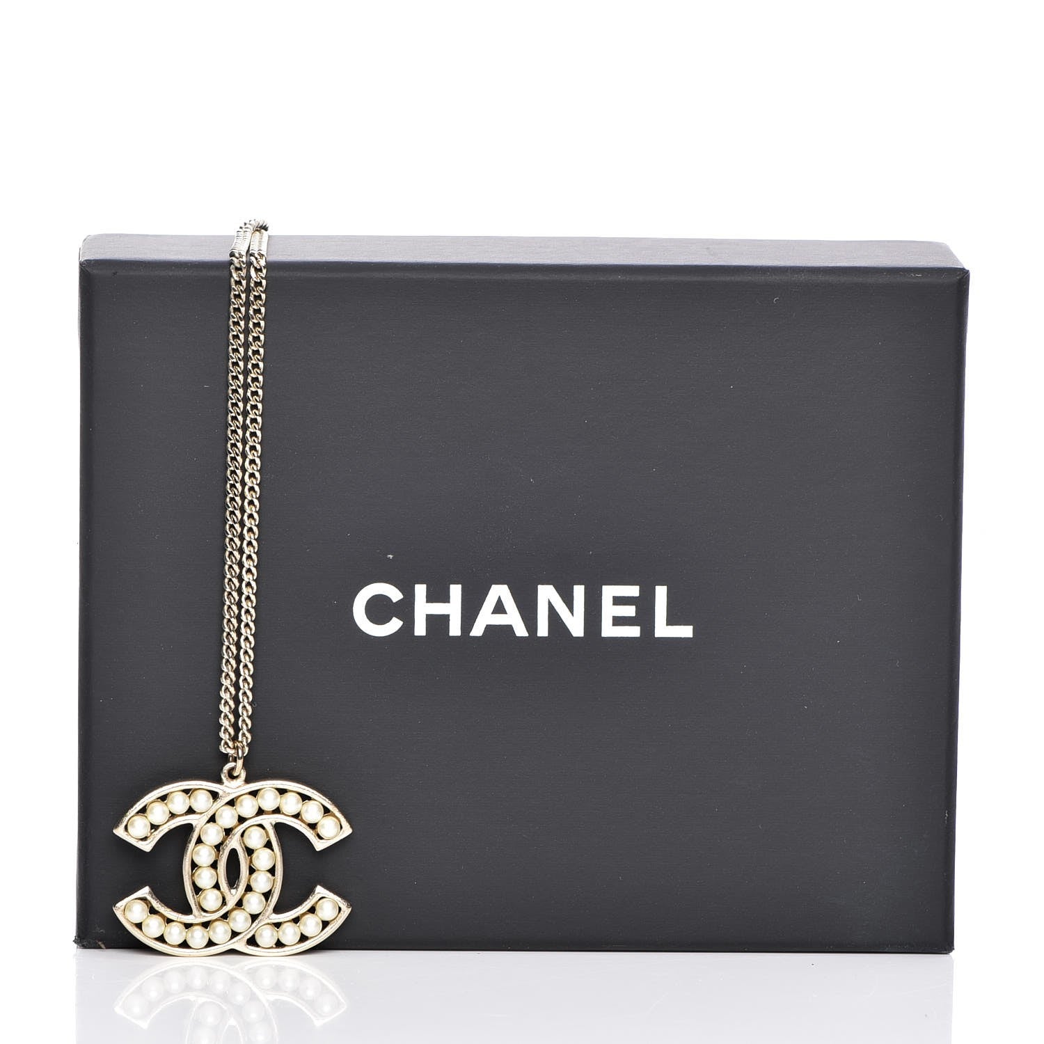 Chanel Pearl CC Pendant Necklace Gold 8 of 8