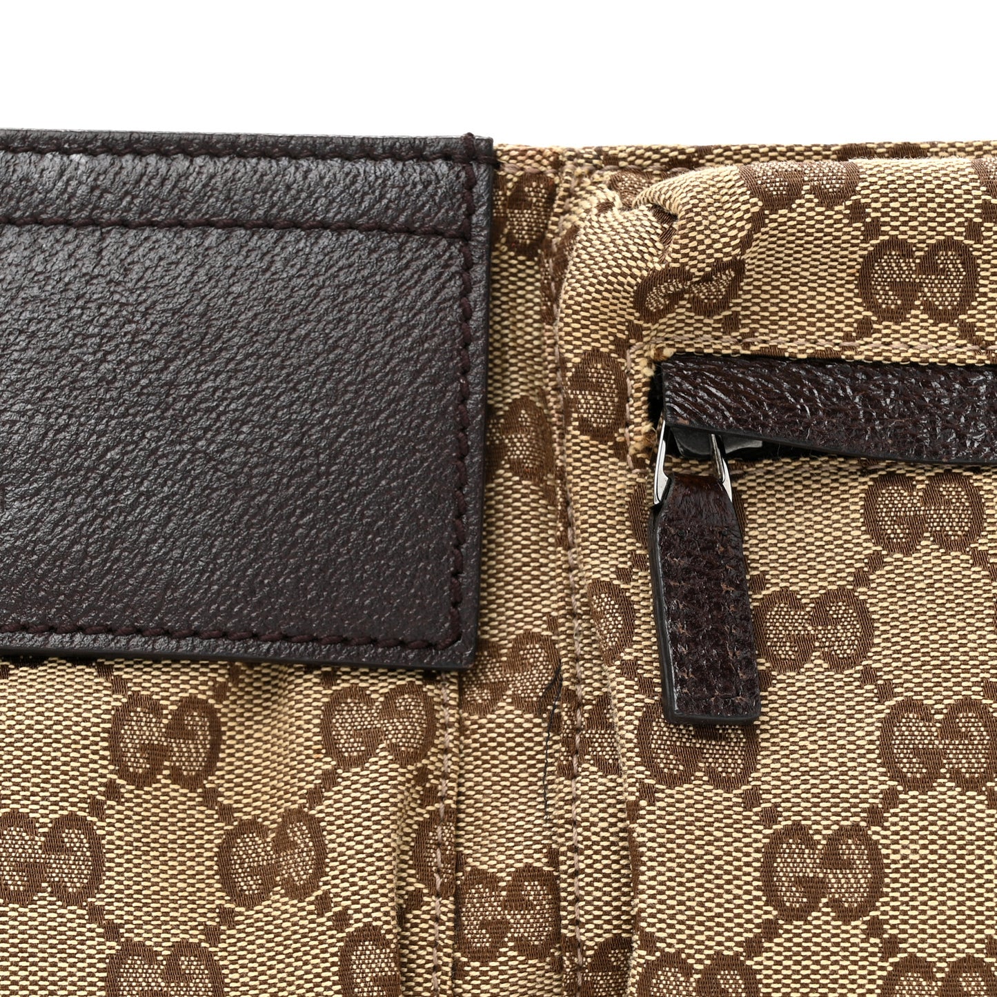 GG Monogram Double Pocket Belt Bag Dark Brown