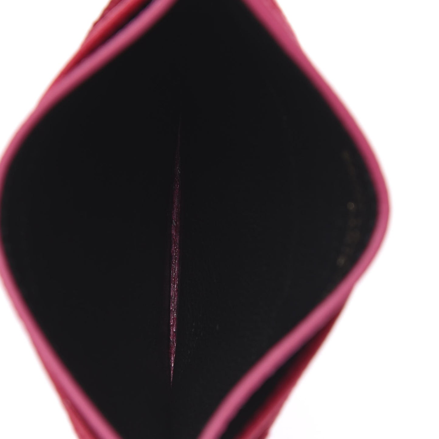 Grain De Poudre Matelasse Chevron Monogram Credit Card Case Fresh Fuxia