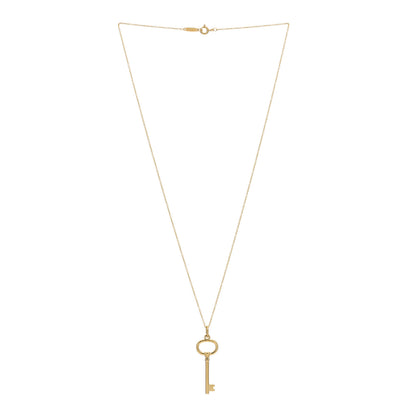 Tiffany 18K Yellow Gold Small Oval Key Pendant Necklace 3 of 5