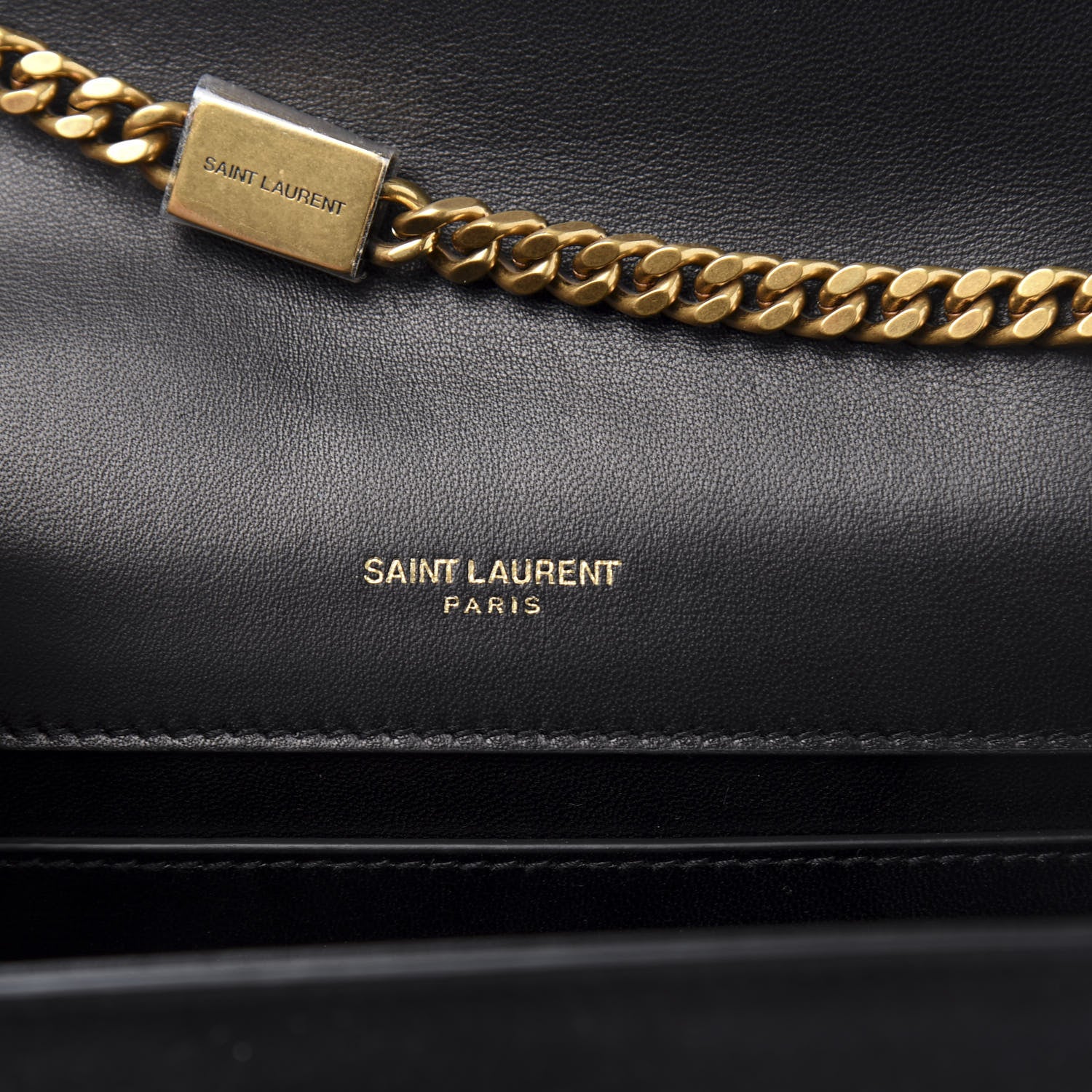 Saint Laurent Suede Small Classic Monogram Palm Tree Kate Satchel Black 7 of 10