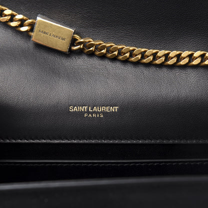 Saint Laurent Suede Small Classic Monogram Palm Tree Kate Satchel Black 7 of 10
