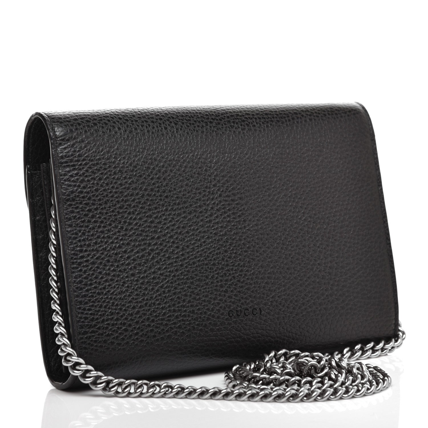Gucci Calfskin Mini Dionysus Chain Wallet Black 3 of 11