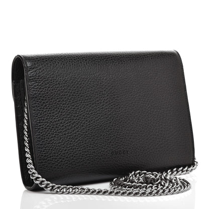 Gucci Calfskin Mini Dionysus Chain Wallet Black 3 of 11