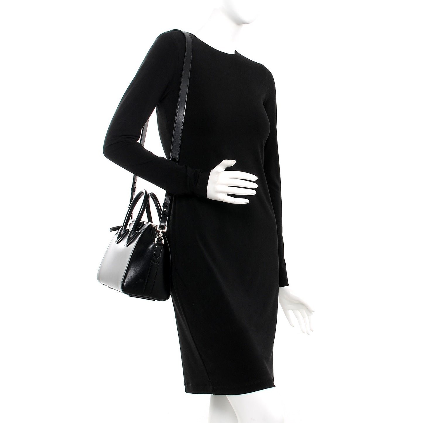 Shiny Lord Calfskin Mini Antigona Black