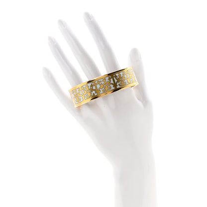 Hermes Enamel Printed Wide Balcons du Guadalquivir Bracelet 65 Gold 2 of 6