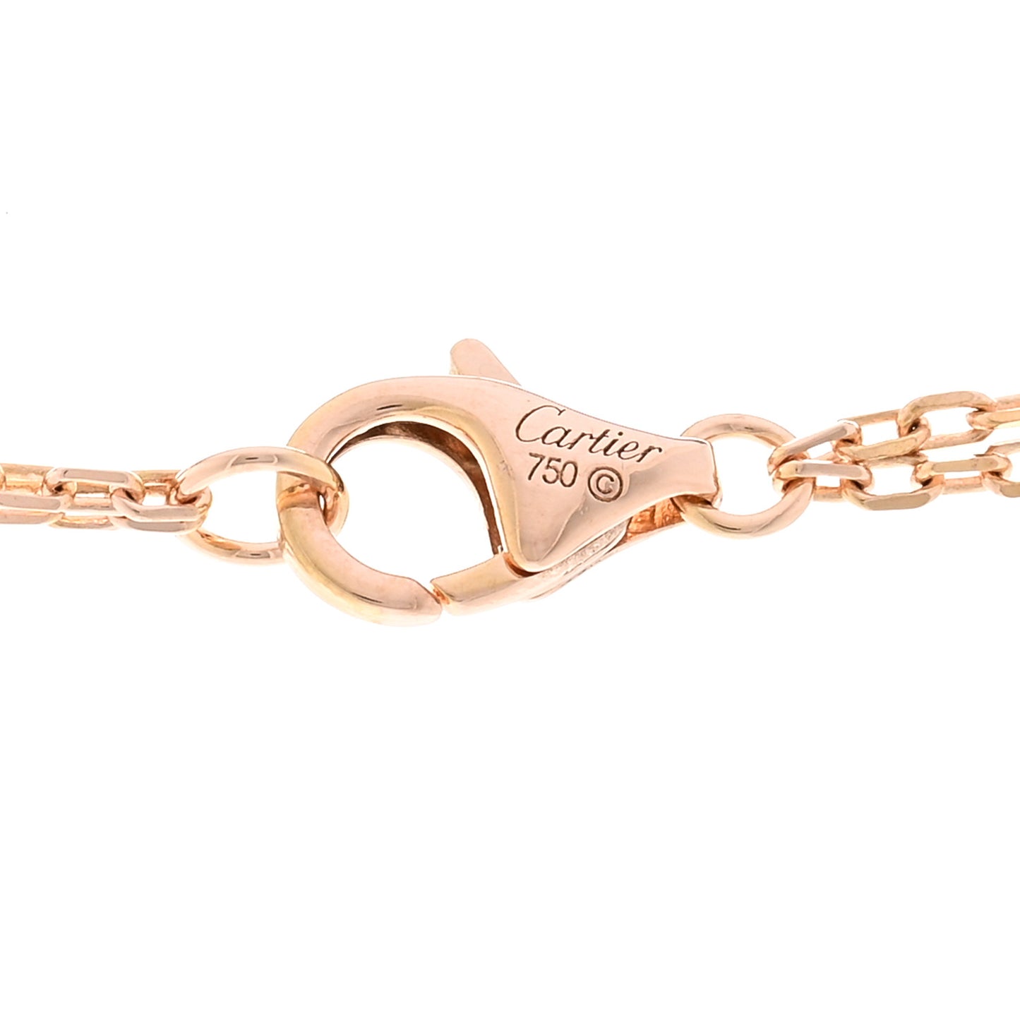 18K Pink Gold 1 Diamond 1 Pink Sapphire LOVE Necklace