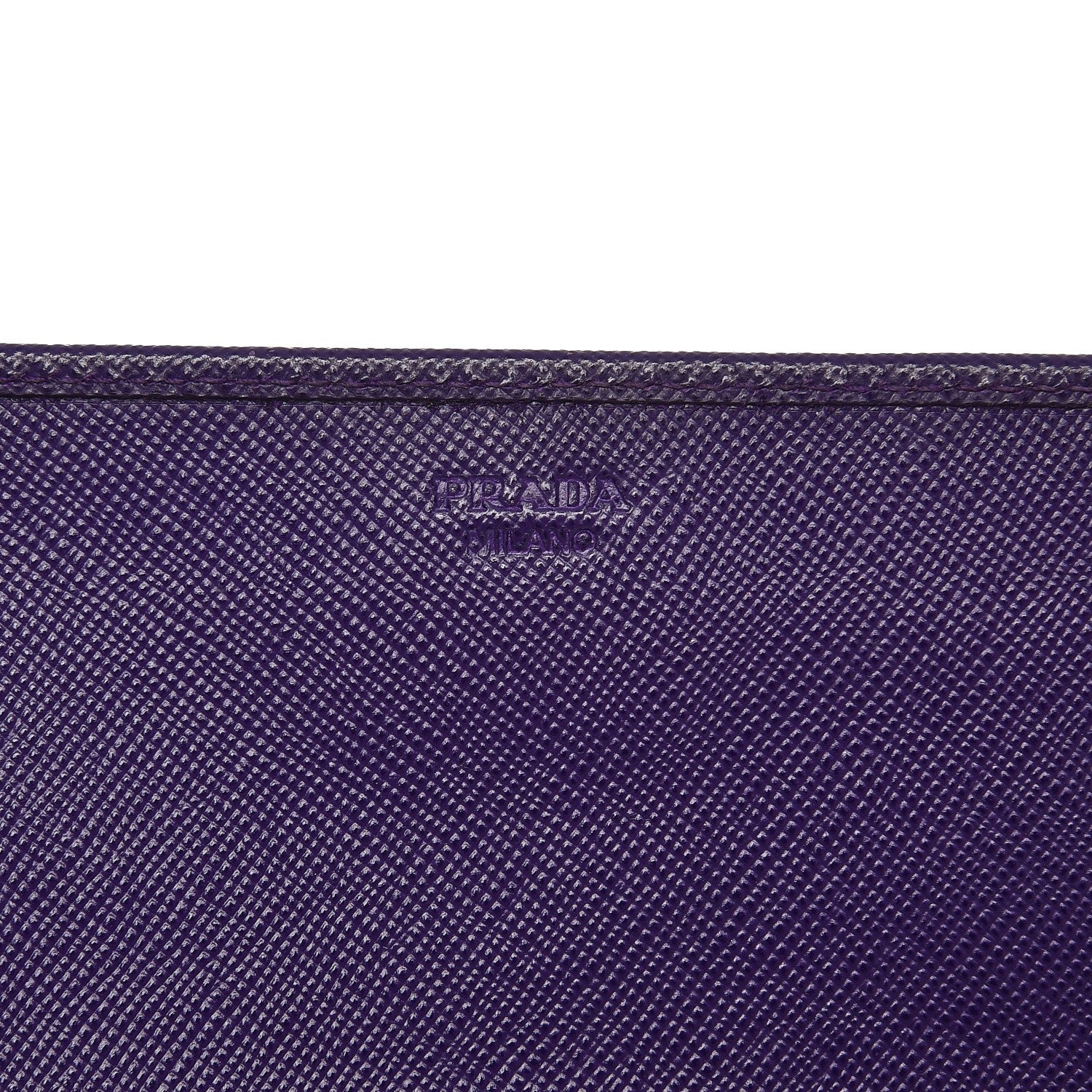 Prada Saffiano Metal Oro Chain Wallet Viola 7 of 13