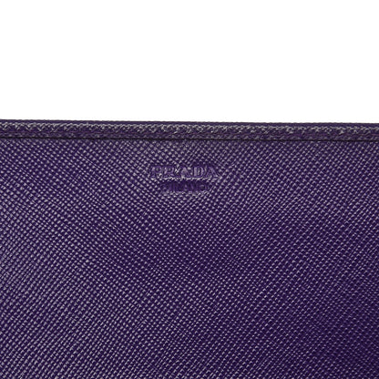Prada Saffiano Metal Oro Chain Wallet Viola 7 of 13