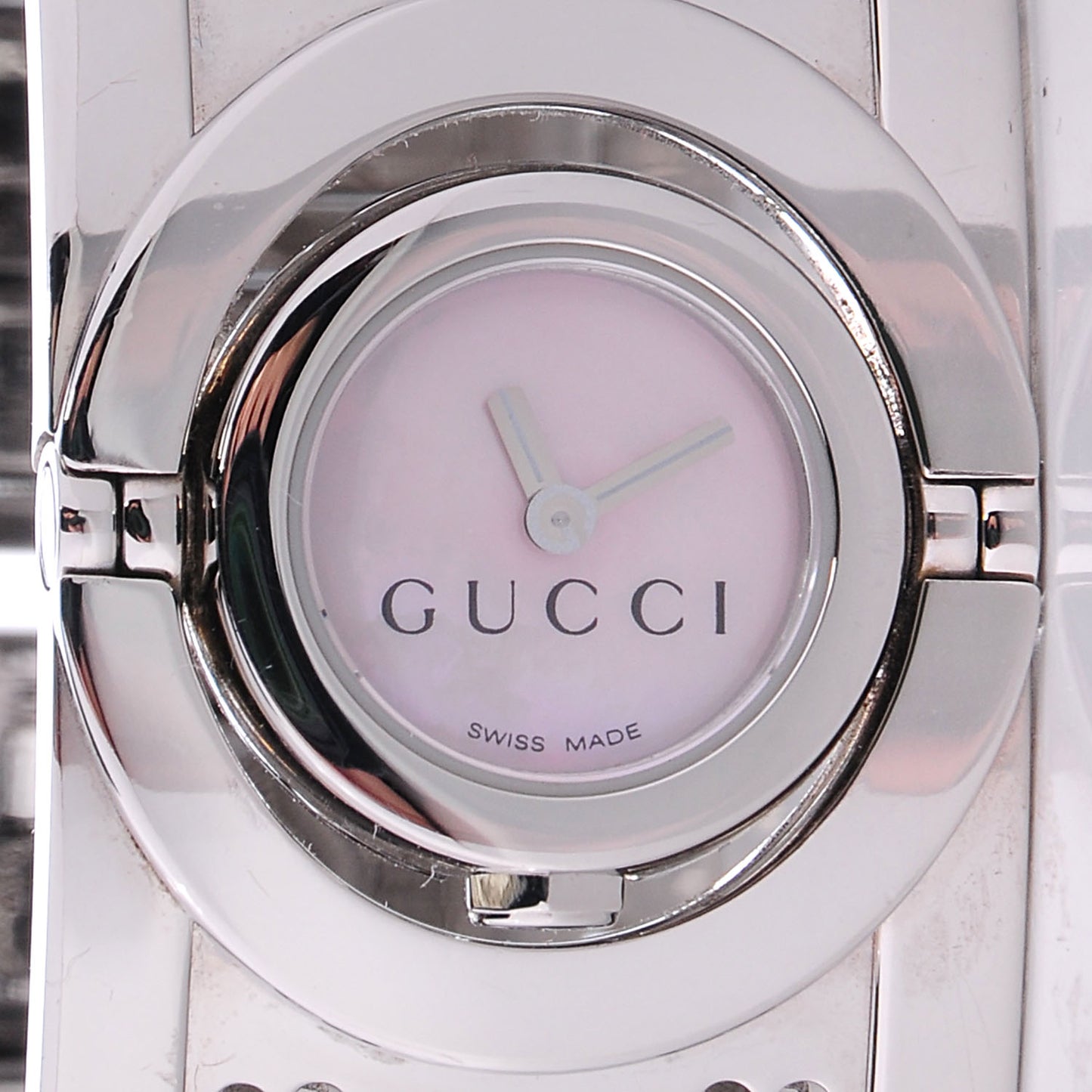 Stainless Steel Mother of Pearl 23mm Twirl Heart Quartz Watch