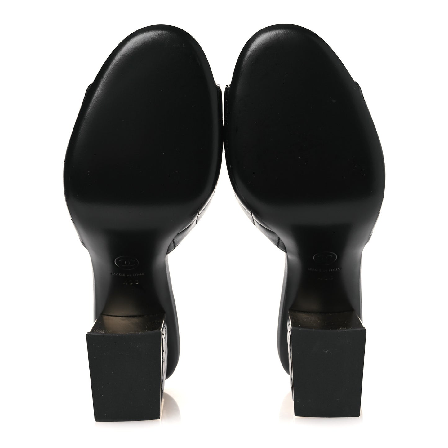 Lambskin Quilted CC Mules 40 Black