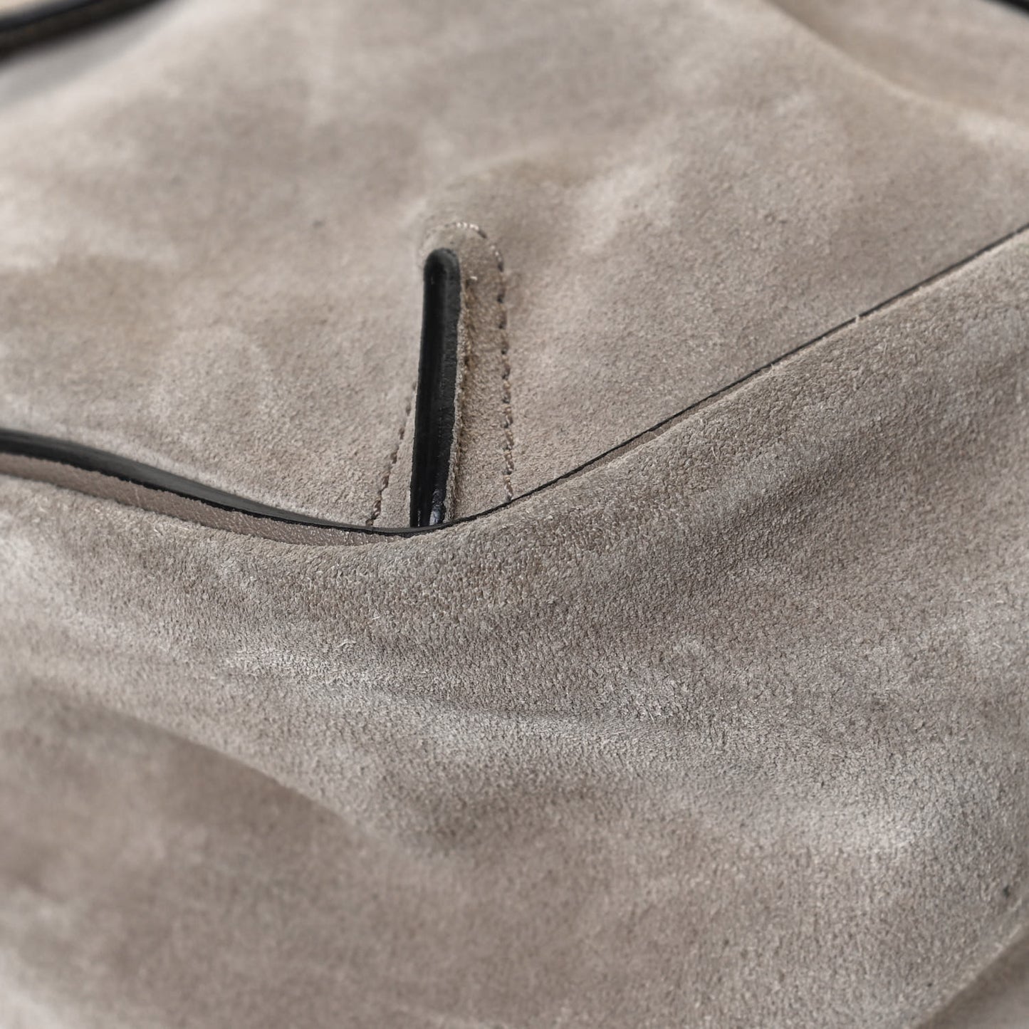 Suede Calfskin Small Lexa Shoulder Bag Motty Grey