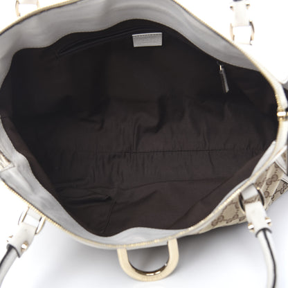 Gucci Monogram D Gold Ring Tote White 5 of 16