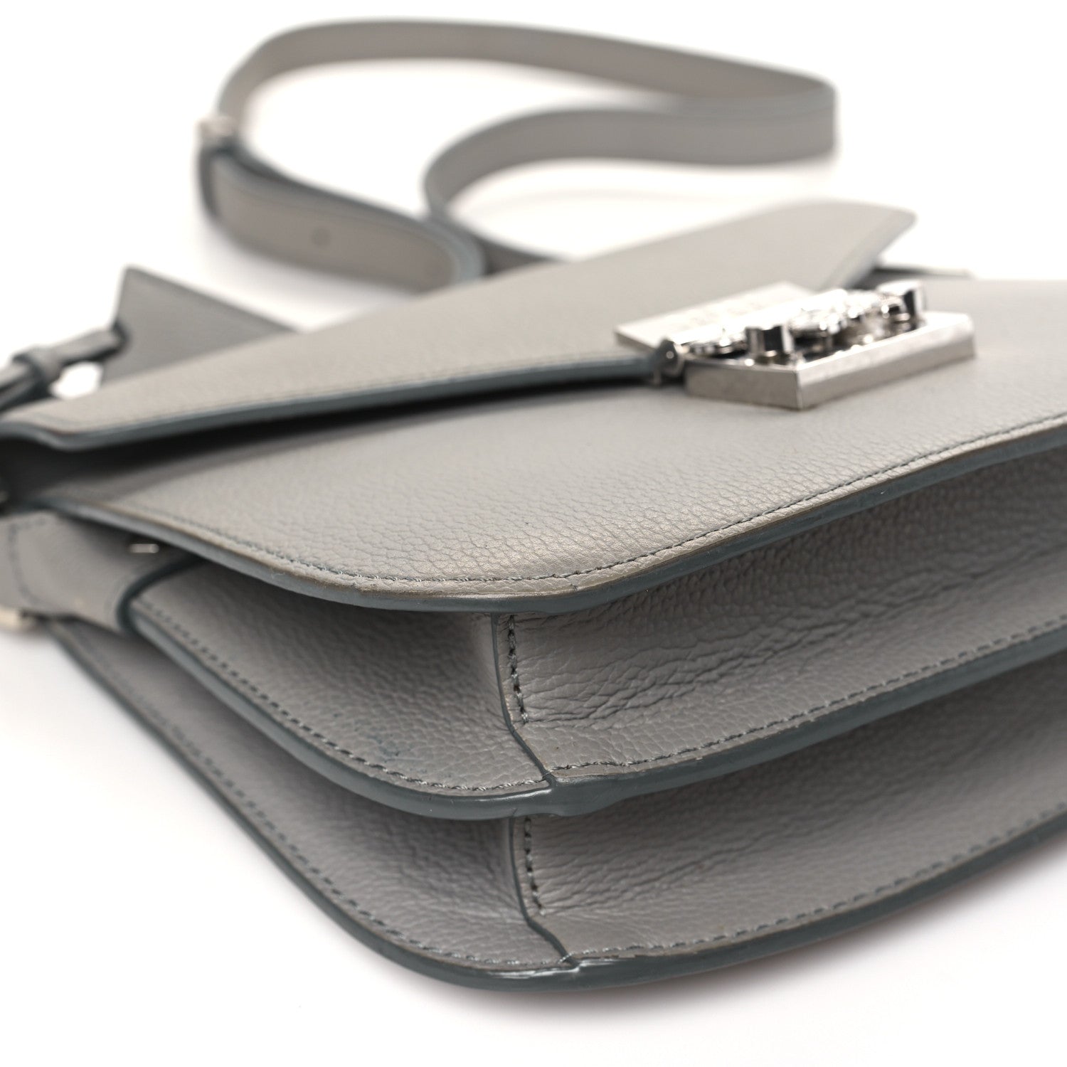 MCM Grained Calfskin Patricia Park Avenue Crossbody Bag Arch Grey 9 of 15